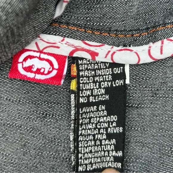 Vintage Y2K Ecko Red Rhinestone Embellished Dark Wash
Denim Jacket Fitted Rare - Picture 8 of 11